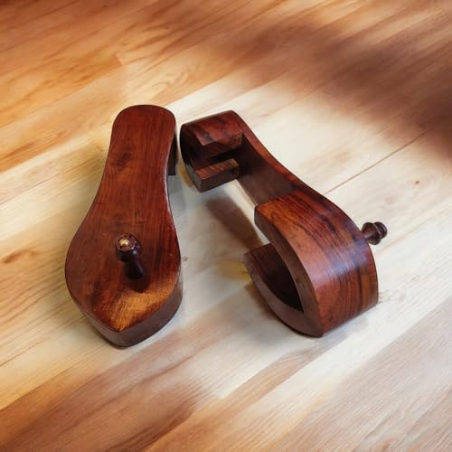 Image of Pooja Slippers | Shree Dhirendra Krishna Shastri (Bageshwar Dham Khadau Slippers) | Traditional Indian Wooden Sandals | Unisex Teak Wood Chappal for Men & Women (27x10x8 cm, Walnut Brown)