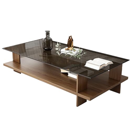 Table basse pour bureau à domicile avec plateau en verre net