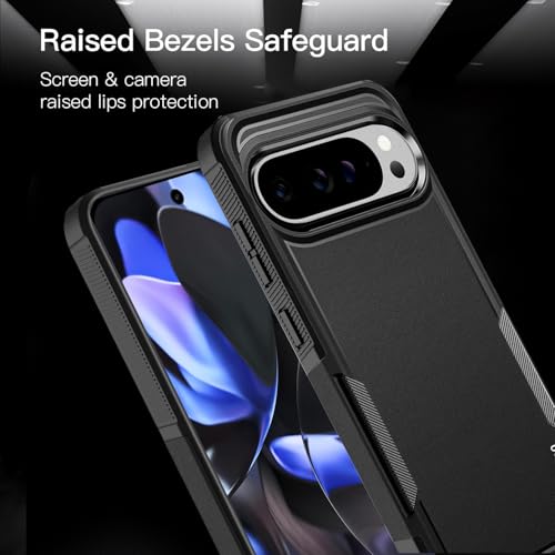 Image of KARWAN Shockproof Back Case Cover Compatible with Google 9 /10 Proxl, Heavy Duty Case with 360 Degree Camera Protection, Dual Layer Rugged Bumper Protection Cover with Matte Finish (Black)
