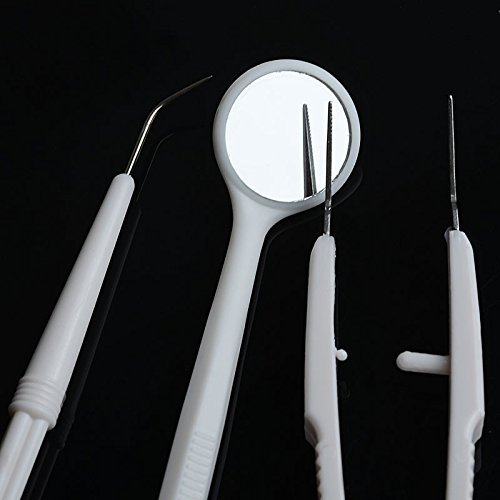 MasterMedi 3pcs Disposable Dental Instruments Teeth Whitening Kit Mirror, Probe, Plier Set of