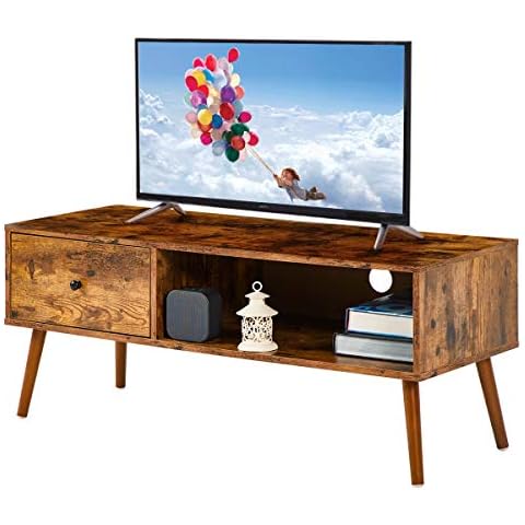 EROMMY 110cm TV Stand Cabinet Industrial TV Unit Console Cabinet with Shelf, Entertainment Center Coffee Table for Flat Screen TV in Living Room, Bedroom, Office Cover