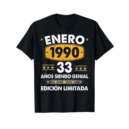 Hombre 33 Años Cumpleaños Regalo Hombre Enero 1990 Enero 33 Años Camiseta