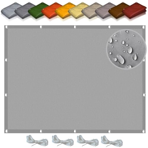 Toldo vela rectangular con ojales, malla soplada e impermeable contra rayos UV 2