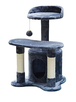 Petbarn Cat Tree Scratching Post Tower Dark Grey
