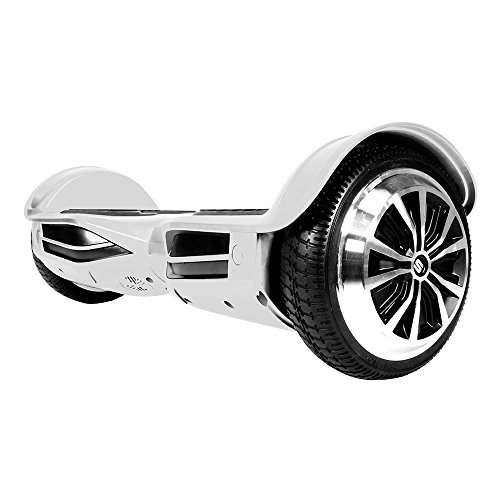 SWAGTRON T3 Premium Hoverboard – Built-In Bluetooth Speaker & Lights, Personalize Experience via Android/IOS App (White)