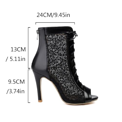 Women Elegant Peep Toe Lace Booties Back Zipper Wedding Boots for Bride Stiletto High Heels Summer Ankle Jazzi Boots2
