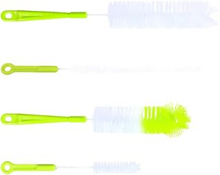4pcs Bottle Cleaning Brush Set with Long Handle Bottle and Cup Washer for Feeding Light Green and Water Cups