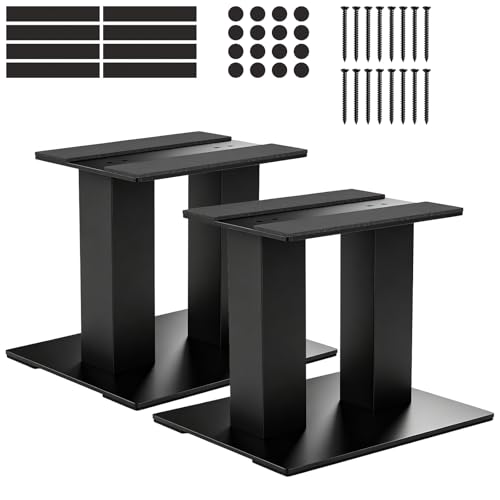 1PC Desktop Speaker Stands Universal Metal Speaker Stand Monitor for Computer & Bookshelf Speakers Heavy Duty 20x16cm up to 13KG