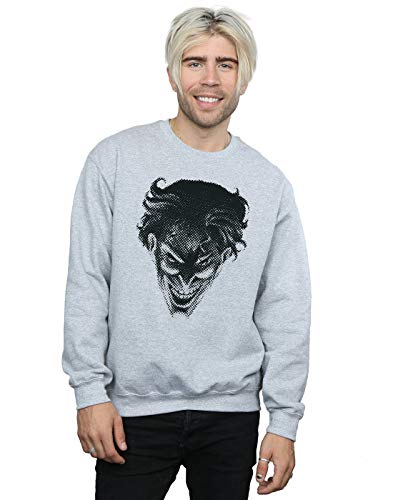 Image of DC Comics Men's The Joker Spot Face Sweatshirt Small Sport Grey