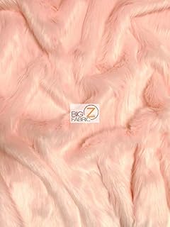 Ecoshag™ Faux Fake Fur Solid Shaggy Long Pile Fabric Sold by The Yard DIY Coats Costumes Scarfs Rugs Accessories Fashion (Light Pink)