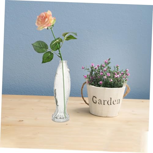 Botella de vidrio resistente con silueta decorativa de pez 6