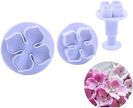 KALAIEN 3pcs Hydrangea Flower Fondant Cake Decorating Sugarcraft Cake Plunger Cutters Mould