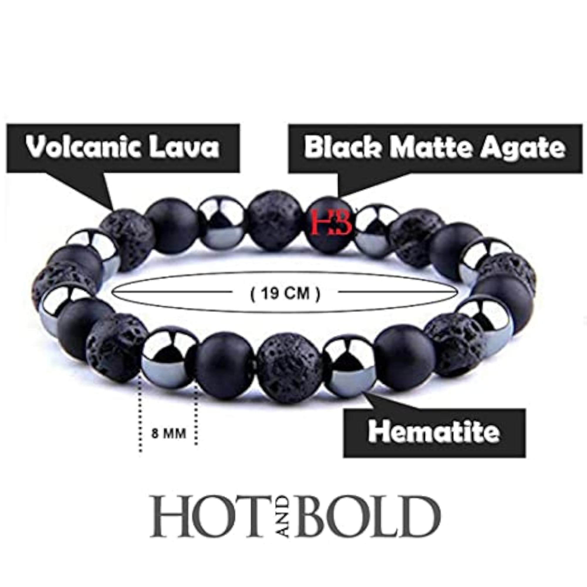 Hematite Gem Stone Beads Couple Bracelet Combo Set