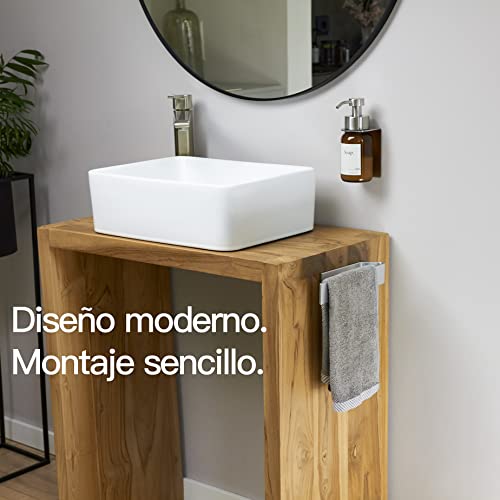 Miniatura 3 de Design Hamburgo Toalleros De Baño Sin Taladro Toallero Adhesivo Para Baño Y Cocina Cuelga Toallas Baño Adhesivo Diseño Moderno 22 Cm Plateado Cepillado