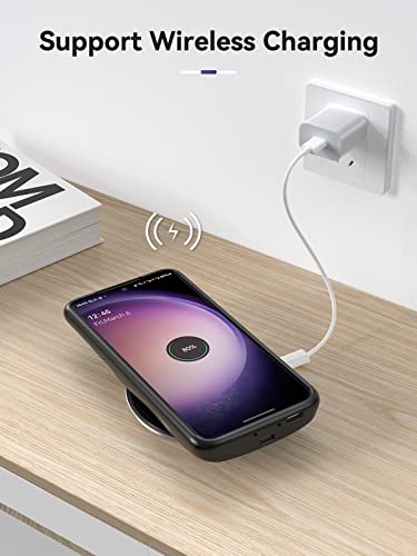 Newdery Galaxy S23 Plus Battery Case 10000Mah, Qi Wireless Charging, Fast Charging, Sync Data Supported, Powerful Portable Rechargeable Charger Case For Samsung S23+ 5G 6.7"(2023 Release) Black #TOP2
