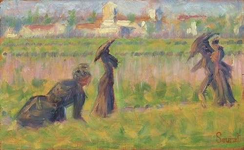 Toile de Georges Seurat tableau salon deco impression figures paysage 60x90cm