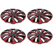 Car Wheel Rim Hub Cover Wheel Hub Caps R16 / 16 Inch Wheel Skins Decorative Wheel Rim Cover Replacement Plastic Red Black 4 Pcs