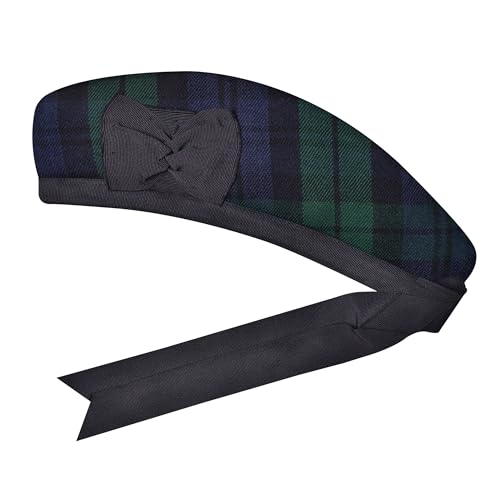 Image of Glengarry Cap-Traditional Scottish Hat, Acrylic Wool Tartan Glengarry hat, Kilts /Bagpipes Accessories