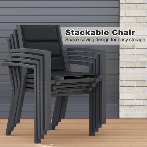 Chaises Jardin Empilables Aluminium Gris Foncé JUMMICO