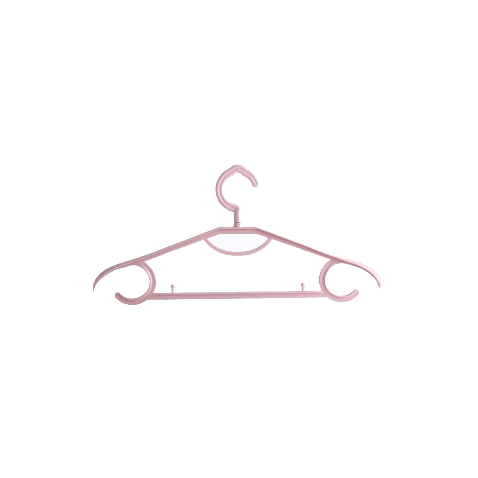 JINGYAN Standard Hangers 5/10pcs Clothes Hanger Racks Portable Display Hangers Windproof Wardrobe Coats Pants Plastic(Pink,5 pcs)