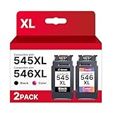 Coloran 545XL 546XL Cartouches d'encre compatibles à haut rendement Noir et tricolore Remplacement pour Canon PG-545XL CL-546XL 545 546 XL PG545 CL546 XL Combo Pack Multipack (non original) Vous apporte des effets d'impression efficaces et exquis