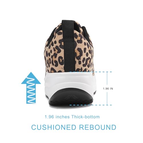 Image of RUIDENG Platform Sneakers for Women Walking All Day | Slip Resistant Work Shoes for Women Comfortable | 2 Inch Thick Wedge Rocker Bottom