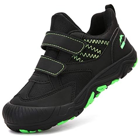 Acfoda Unisex Children's Trekking & Hiking Shoes with Velcro Fastening, Size 27-38, black, 4 UK Child Cover