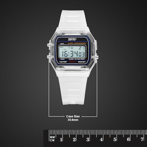 Image of Zoop Transparent Digital Watch with Black Dial & White Strap for Girls Kids, from House of Titan - 16049PP04
