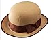 Jacobson Hat Company Men's Roaring 20's Tan Felt Derby Light Brown Bowler Top Hat Costume Accessory ,Tan / Brown ,One Size