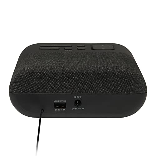 Groov-e Roma DAB & FM Clock Radio - Alarm Clock with USB Charging Port - LED Display - Mains Operated - Portable Radio - 40 Preset Stations - Black - 5