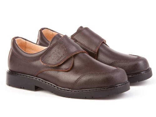 Zapatos Colegiales con Puntera Reforzada Todo Piel, Mod.452. Calzado Infantil Made in Spain, Garantia de Calidad. (30, Marrón)