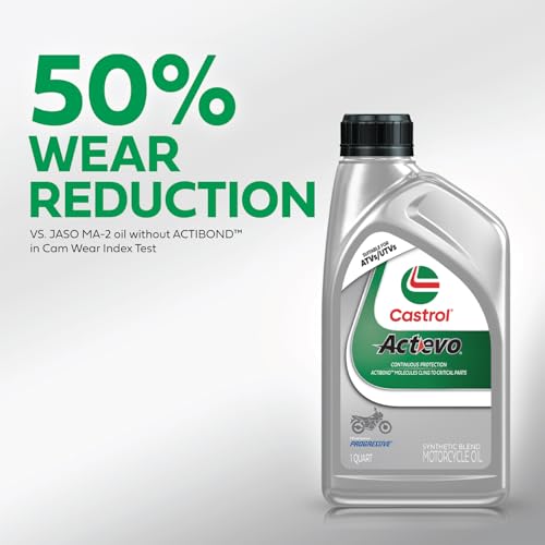 Castrol Actevo 10W-40 4T Synthetic Blend Motorcycle Oil, 1 Gallon, Pack of 3