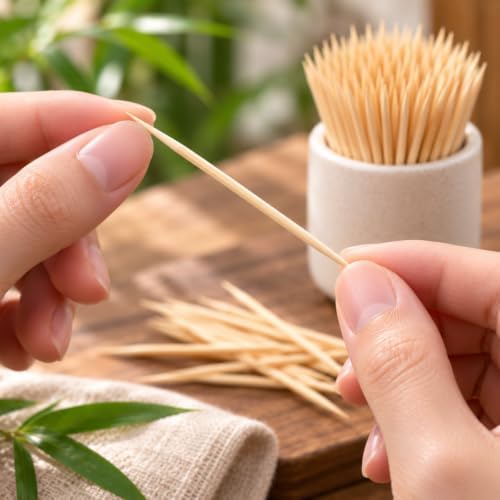 Natural Bamboo Toothpicks 1000 Count — 사진 3