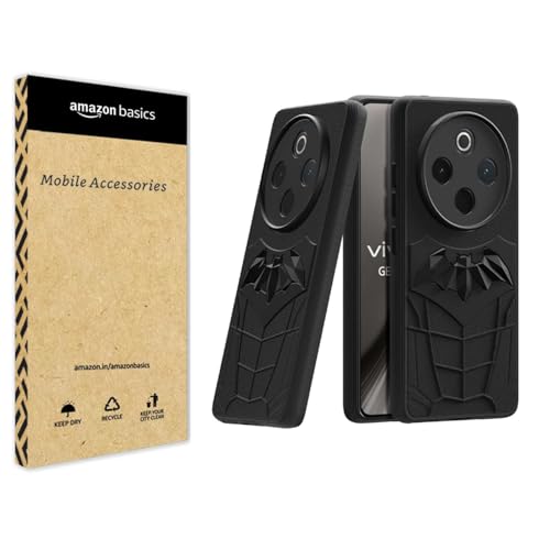 Image of Amazon Brand - Solimo Back Cover for Vivo T4 / IQOO Z10 5G | 3D Silicon with Cloth | Shockproof | Stylish Bumper Case (Black)