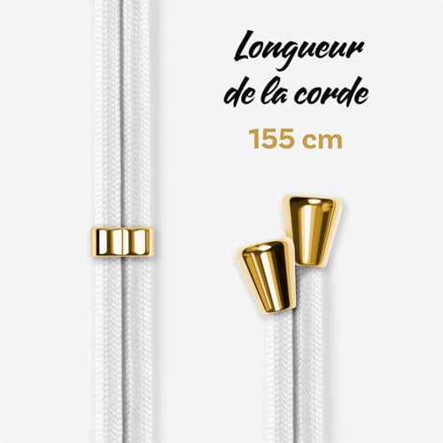 Coque OnePlus 8 OneFlow antichoc intégrale 360 blanche et dorée - 6