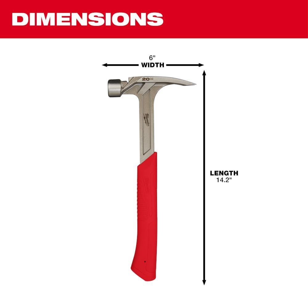 Milwaukee 20 oz Smooth Face Claw Hammer 14 in. Steel Handle