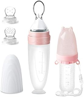 Termichy Baby Food Feeder Set, Silicone Pacifier Feeder and Squeeze Spoon Feeder