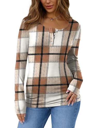 SAMPEEL Womens Long Sleeve Henley Shirts Slim Fit Tops 2025 Casual Fashion Outfits Basic Trendy T-Shirts Soft Clothing3