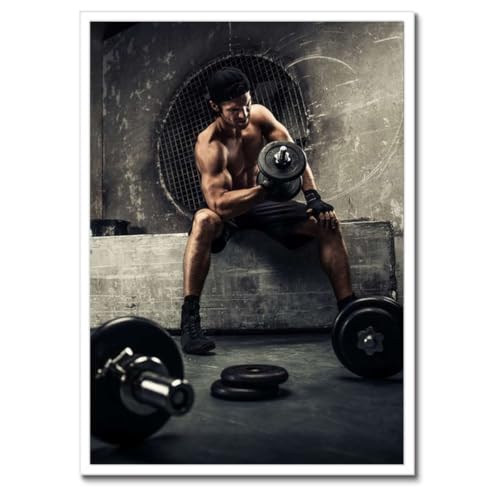 Poster Home Gym encadré pour rompre la monotonie des murs blancs