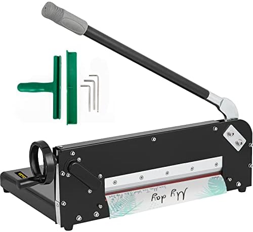 VEVOR A4 Paper Guillotine 12" Width Paper Cutter Heavy Duty Manual Stack Paper Trimmer Stack Cutter with Clamp Safe Lock for Home Office, black