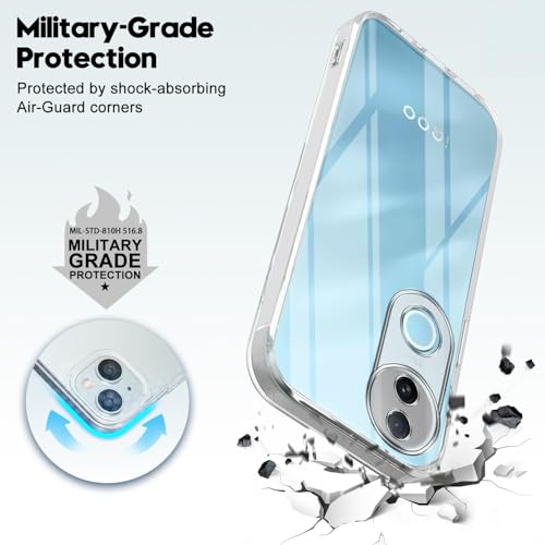 Image of Jkobi Silicone Back Case Cover for Vivo iQOO Z10R (Clear Shockproof Case with Camera Protection | Soft and Flexible | Transparent)