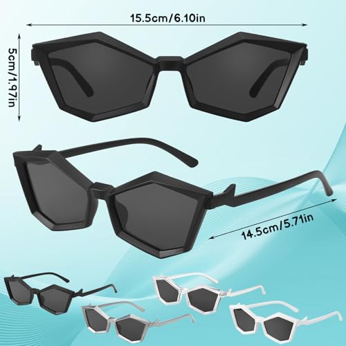 4 Pack Y2K Sunglasses for Women Men,Trendy Polygon Glasses UV400 Protection Cat Eye Sunglasses Fashion Sport Shades for Cycling Shopping Outdoor2
