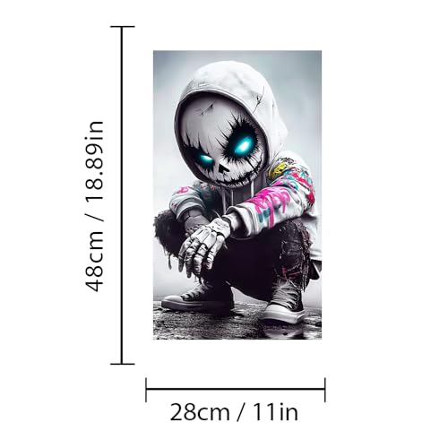 Image of Halloween Cars Body Horror Sticker, Classic Horror Movie Characters Peeking Decal Michae Waterproof Scary Vinyl Stickers for Bumper Car Decals 11in*18.89in (Side Skeleton Boy)