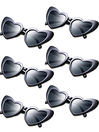 Frienda 6 Pairs Heart Shaped Sunglasses Cat Eye Sunglasses Heart Glasses for Wedding Party Favors