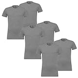 95% Algodón, 5% Elastano 6 en Paquete Levis 200sf Crew Camiseta de los Hombres Camiseta Interior Hombre Cuello Redondo - 758 - Medio Gris Melange, XL