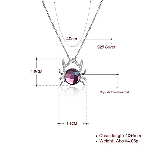 Collar de cristal S925 colgante de cangrejo de plata mujer 2