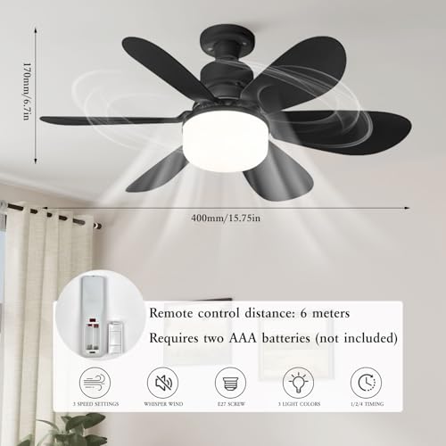 Ceiling Fan Light with Remote Socket, 3 Light Modes, 3 Fan Speeds by LipLopBest - Used condition - Image 2