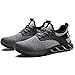 SUADEX Steel Toe Sneakers for Men Women Indestructible Work Shoes Lightweight Comfortable Safety Sneakers Slip-Resistant Composite Toe Shoes for Construction Grey