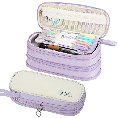 Tergopa Pencil Case Big Capacity Pencil Case Organizer For Girls Kids Adults Women Zipper Pencil Pouch Aesthetic Large Pen Case With Handle For School Office Purple #TOP1