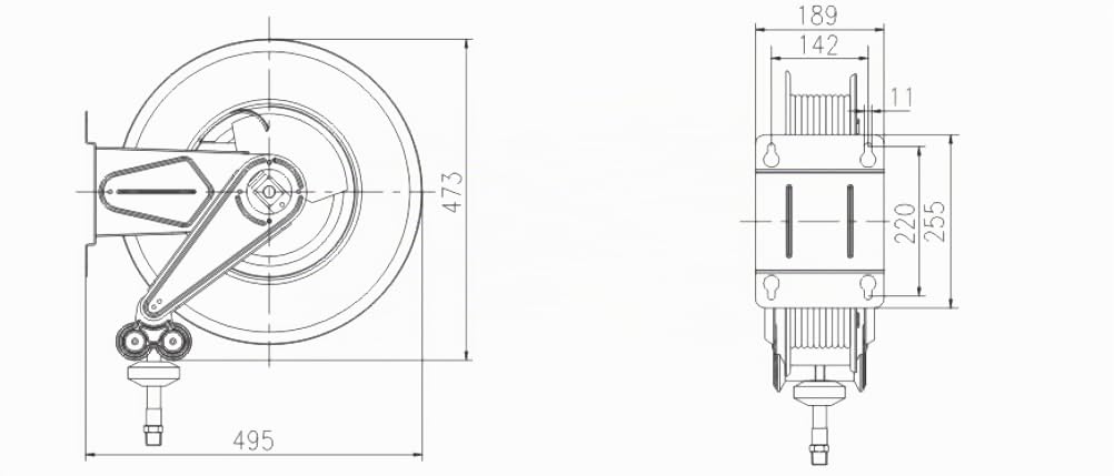 Enrouleur air/eau à haute pression ø10mm 20M 280bar 3/8" - OP 1126 - CLAS Equipements